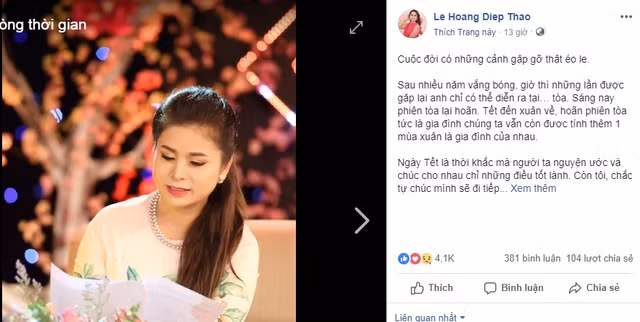 Bà Diệp Thảo ước ông Vũ về nhà trong đêm Giao thừa Ba Diep Thao uoc ong Vu ve nha trong dem Giao thua