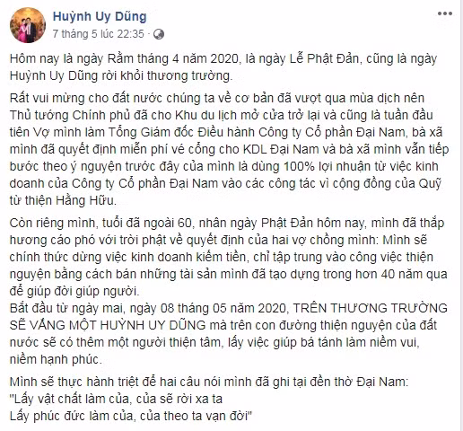 Dũng 'lò vôi' rời thương trường, tài sản nghìn tỷ vào tay ai? Dung 'lo voi' roi thuong truong, tai san nghin ty vao tay ai?