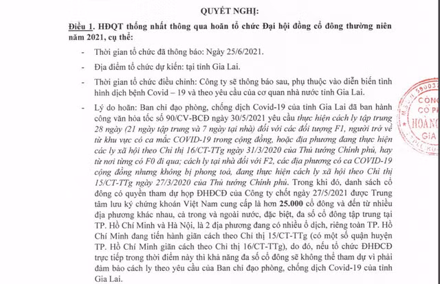 Dien bien COVID phuc tap, bau Duc quyet dinh doi ngay hop co dong HAGL