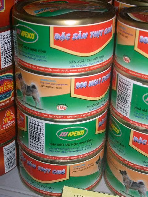 Thịt chó còn được đóng hộp xuất khẩu ra nước ngoài.
