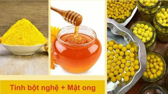 "Rùng mình" công nghệ sản xuất tinh bột nghệ "nhà làm" - Hình 2 Tinh bột nghệ mật ong được rao bán tràn lan trên mạng nhưng không có nhãn mác.