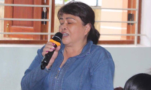 Chị N. chia sẻ cuộc đời mình với các phạm nhân đang cải tạo tại trại giam Kim Sơn. Chị N. chia sẻ cuộc đời mình với các phạm nhân đang cải tạo tại trại giam Kim Sơn.