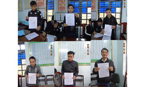 6 người bị Công an huyện Tĩnh Gia tống đạt Quyết định xử phạt vi phạm hành chính. 6 người bị Công an huyện Tĩnh Gia tống đạt Quyết định xử phạt vi phạm hành chính.