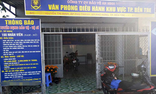 Nơi xảy ra vụ việc giữa nhân viên bảo vệ và trưởng văn phòng chi nhánh công ty bảo vệ. Nơi xảy ra vụ việc giữa nhân viên bảo vệ và trưởng văn phòng chi nhánh công ty bảo vệ.