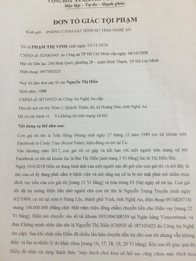 Nữ Việt kiều tố bị lừa 100 triệu đồng trên Facebook Nu Viet kieu to bi lua 100 trieu dong tren Facebook