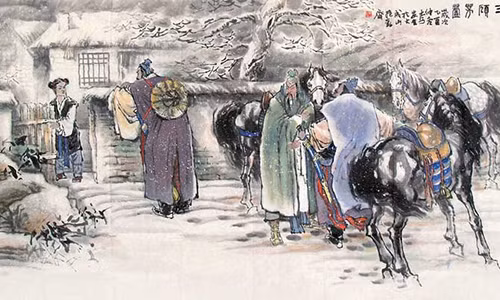 Lưu Bị 3 lần đến gặp Gia Cát Lượng: Câu chuyện điển hình cho sự nhẫn nại và lòng khiêm tốn, hạ mình để thu phục nhân tâm. Ảnh: Three Kingdoms