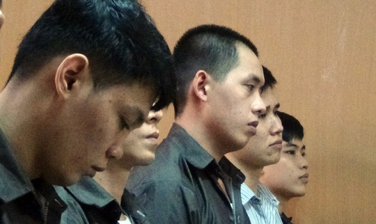 Các bị cáo tại phiên tòa.