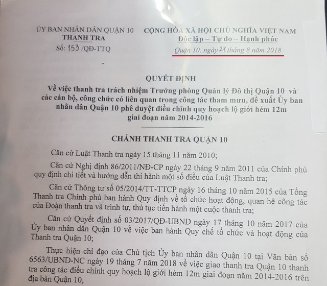 TP HCM: Thanh tra quận 10 cố tình "delay" kết quả thanh tra? - Hình 2 TP HCM: Thanh tra quan 10 co tinh