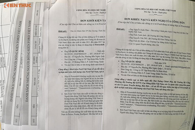 76 chủ sở hữu các dòng xe ôtô Ford đã đồng ký đơn gửi TAND TP Hải Dương, khởi kiện Ford Việt Nam. 76 chủ sở hữu các dòng xe ôtô Ford đã đồng ký đơn gửi TAND TP Hải Dương, khởi kiện Ford Việt Nam.