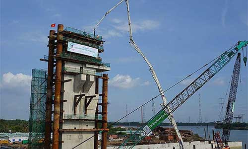 Cống ngăn triều Mương Chuối ở khu vực Nhà Bè hiện đã xây dựng gần xong, dự kiến sẽ vận hành trong năm 2018. (Ảnh do Trung Nam Group cung cấp). Cống ngăn triều Mương Chuối ở khu vực Nhà Bè hiện đã xây dựng gần xong, dự kiến sẽ vận hành trong năm 2018. (Ảnh do Trung Nam Group cung cấp).
