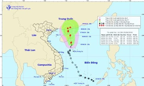 Vị trí và hướng di chuyển của cơn bão số 2. Vị trí và hướng di chuyển của cơn bão số 2.