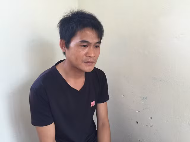 Đối tượng Lưu Văn Thưởng tại cơ quan điều tra.