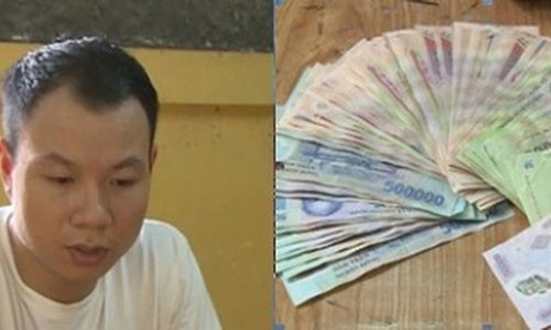 Đối tượng Hoán và một phần tang vật vụ án. Đối tượng Hoán và một phần tang vật vụ án.