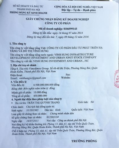 Công ty Vĩnh Hưng làm đường đổi đất vàng: Tin sốc về cổ đông Vimedimex Cong ty Vinh Hung lam duong doi dat vang: Tin soc ve co dong Vimedimex