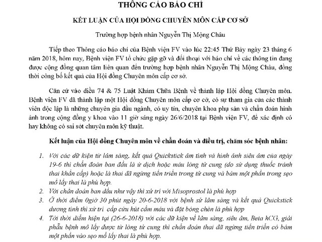 Vụ "khám sáng không có thai, tối có thai": Bệnh viện FV nói bệnh nhân dối trá? - Hình 2 Vu