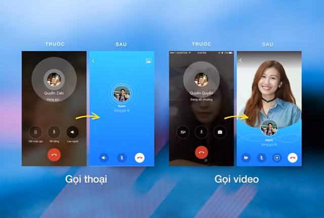 Zalo doi dien mao moi cho cuoc goi thoai va video