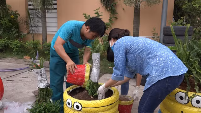 Vô phân bón cho kiểng.