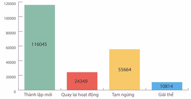 Tình hình đăng ký doanh nghiệp trong 11 tháng.