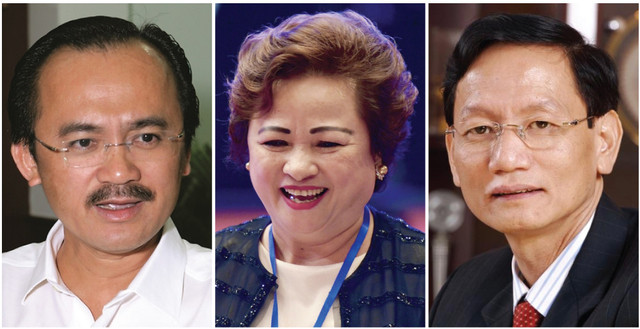 Ông Võ Quốc Thắng, bà Nguyễn Thị Nga và ông Vũ Văn Tiền là các đại gia đã quyết định từ nhiệm vị trí Chủ tịch HĐQT ngân hàng.Các đại gia ưu tiên ngân hàng? Ông Võ Quốc Thắng, bà Nguyễn Thị Nga và ông Vũ Văn Tiền là các đại gia đã quyết định từ nhiệm vị trí Chủ tịch HĐQT ngân hàng.Các đại gia ưu tiên ngân hàng?