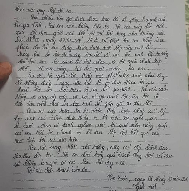 Cô giáo bị tố bắt học sinh lớp 6 tự tát nhau sưng mặt Co giao bi to bat hoc sinh lop 6 tu tat nhau sung mat