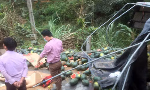 Hiện trường vụ tai nạn.