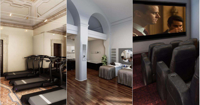 Bên cạnh đó, Palazzetto còn có cả spa, phòng gym hiện đại và cả một rạp chiếu phim bên trong.