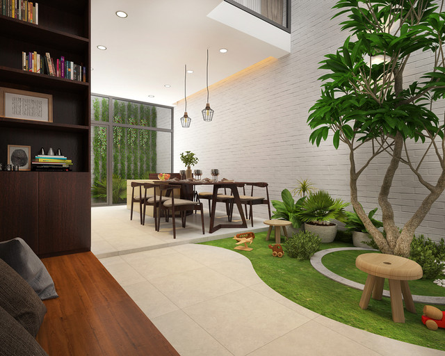 Nhà nhỏ, nên thiết kế sân trong thế nào cho hợp lý? - Hình 3 Nha nho, nen thiet ke san trong the nao cho hop ly?-Hinh-3