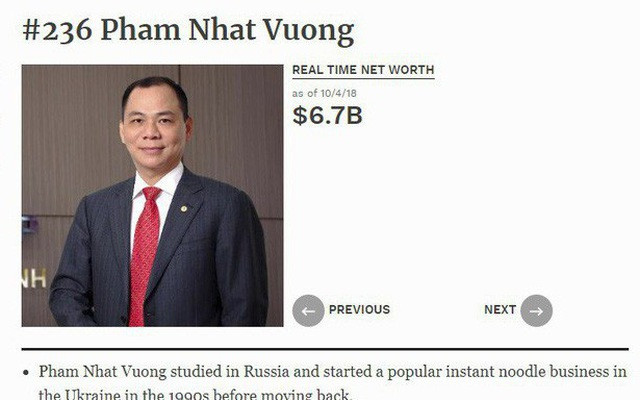 Tài sản tỷ phú Phạm Nhật Vượng thế nào sau khi "tung" ô tô VinFast? Tai san ty phu Pham Nhat Vuong the nao sau khi