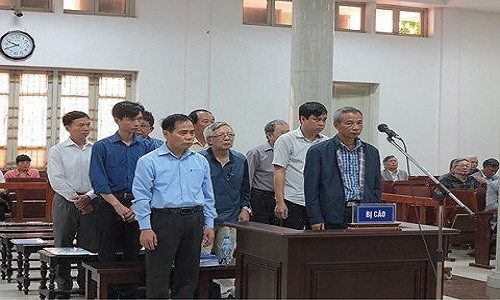 Các bị cáo tại phiên tòa xét xử sơ thẩm, tháng 3/2018. Các bị cáo tại phiên tòa xét xử sơ thẩm, tháng 3/2018.