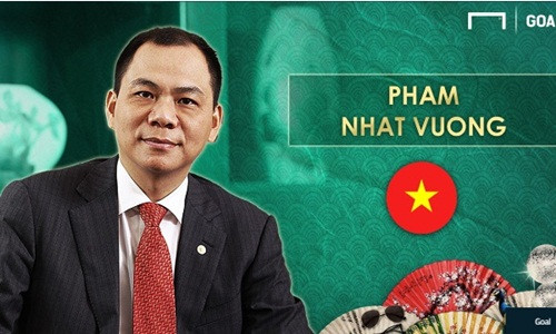 Tỷ phú Phạm Nhật Vượng lọt top "ông bầu" châu Á giàu nhất Ty phu Pham Nhat Vuong lot top
