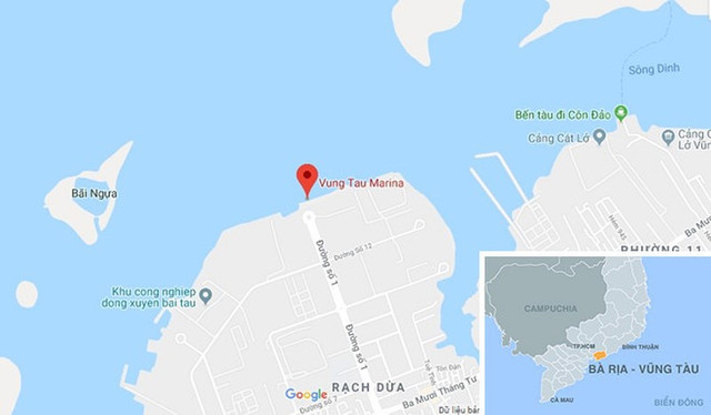Vị trí dự án Marina City đề xuất ở Vũng Tàu. Ảnh: Plo. Vị trí dự án Marina City đề xuất ở Vũng Tàu. Ảnh: Plo.