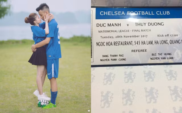 Cap doi fan Chelsea lam thiep cuoi nhu ve xem bong da