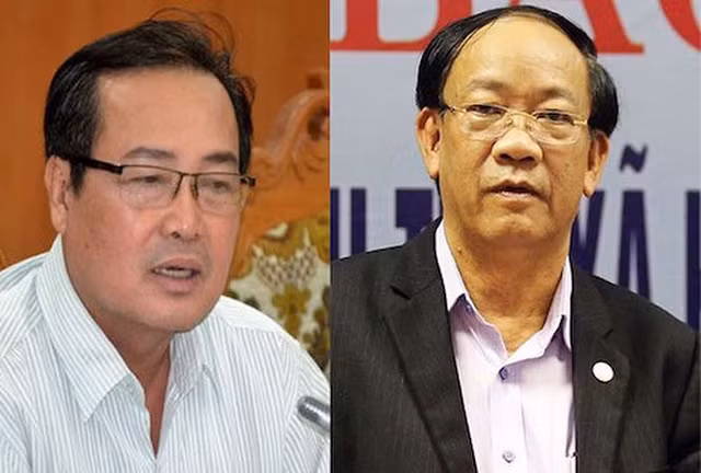 Ông Huỳnh Khánh Toàn, Phó Chủ tịch UBND tỉnh Quảng Nam (bên trái) và ông Đinh Văn Thu, Chủ tịch UBND tỉnh Quảng Nam. Nguồn ảnh: Tiền Phong