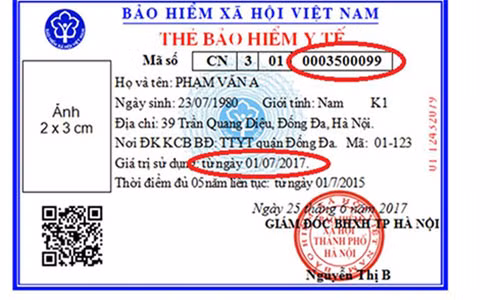 Mẫu thẻ BHYT.