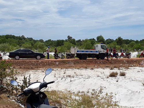 Khu vực phát hiện ra thi thể của cháu bé.