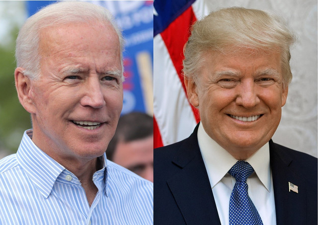 Tổng thống Trump (phải) và cựu Tổng thống Mỹ Biden. Ảnh: Wikipedia. biden.jpg