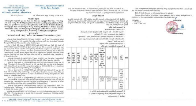 Quyết định số 2222/QĐ-KT3, phê duyệt kết quả lựa chọn nhà thầu. Nguồn: MSC qd.jpg