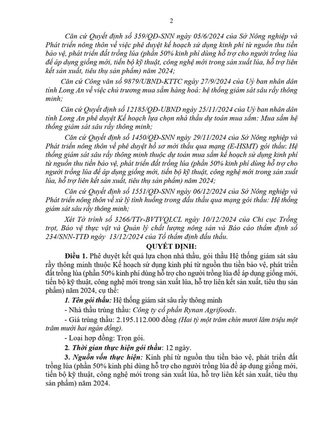 Trích Quyết định số 1614/QĐ-SNN phê duyệt Công ty Cổ Phần RYNAN AGRIFOODS trúng thầu qd-1614-2.jpg