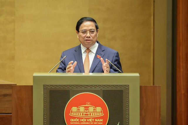 Thủ tướng cho biết, Chính phủ tiên phong gương mẫu, đi đầu, nguyện đem hết năng lực, trí tuệ và trách nhiệm, cùng cả nước vững bước tiến vào kỷ nguyên mới, kỷ nguyên hòa bình, giàu mạnh, phồn vinh, văn minh, hạnh phúc - Ảnh: VGP/Nhật Bắc Thủ tướng cho biết, Chính phủ tiên phong gương mẫu, đi đầu, nguyện đem hết năng lực, trí tuệ và trách nhiệm, cùng cả nước vững bước tiến vào kỷ nguyên mới, kỷ nguyên hòa bình, giàu mạnh, phồn vinh, văn minh, hạnh phúc - Ảnh: VGP/Nhật Bắc