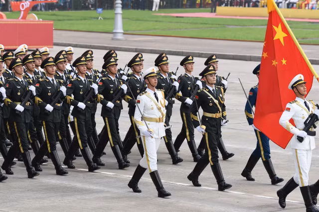 Khối quân nhân Trung Quốc tham gia diễu binh trên Quảng trường Ba Đình ngày 2/9. Ảnh: Trọng Tài
