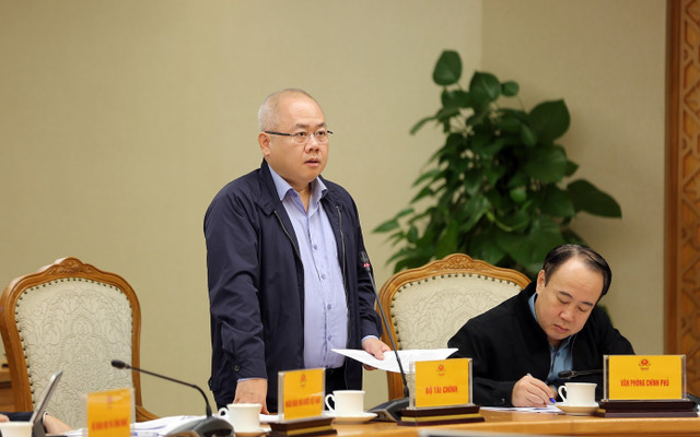 Thứ trưởng Bộ Tài chính Đỗ Thành Trung phát biểu. Ảnh: VGP