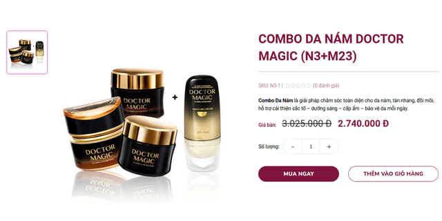 Bộ mỹ phẩm Doctor Magic - được quảng cáo là “hàng hiệu, giá bình dân” - bán chạy nhất, với mức 2,3 - 2,7 triệu đồng/bộ của Mailisa là hàng gia công Trung Quốc. Ảnh: CMH.