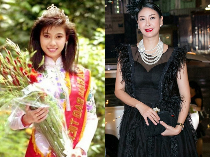 Hoa hậu Hà Kiều Anh chiến thắng khi chỉ mới 16 tuổi. So với nét ngây thơ của cô thiếu nữ năm 1992, Hà Kiều Anh hiện tại giữ được sự trẻ trung, rạng ngời.