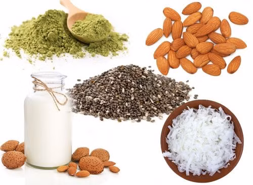 2. Món pudding với hạnh nhân, matcha, hạt chia và dừa: Món pudding này chính là lựa chọn ăn sáng lý tưởng cho người bận rộn. Thành phần gồm 2 muỗng canh hạt chia, 1 chén sữa hạnh nhân, 1 muỗng bột matcha và một ít dừa tươi nạo sợi. Hãy chuẩn bị sẵn các nguyên liệu từ tối hôm trước và cất vào tủ lạnh. Buổi sáng thức dậy, bạn chỉ cần trộn tất cả trong một cốc là đã có một bữa sáng đầy đủ dinh dưỡng, nhanh gọn. Ảnh: Eatthis.