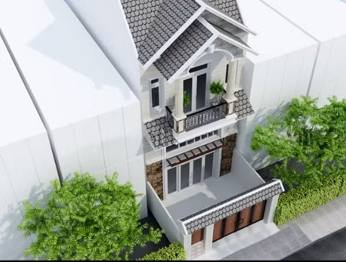 Nhà 3 tầng mang kiến trúc mới nổi bật. Ảnh: Internet.