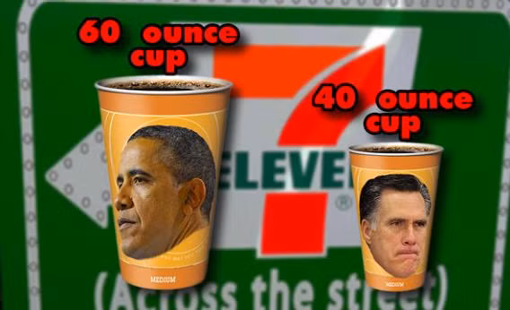 Cuộc bầu cử Tổng thống Mỹ năm 2000 và 2004, số lượng cốc và số lượng phiếu bầu thực tế cho cả 2 ứng viên lệch khoảng 1-2%. Kết quả của 7-Election cũng chính xác với phần hơn nghiêng về Tổng thống Obama. Ảnh: Slate.