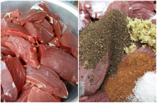 Nguyên liệu để chế biến món thịt trâu khô nhất định phải là 100% nguyên liệu từ bắp của những chú trâu được thả trên các đồi cỏ của vùng núi Tây Bắc. Ảnh: Internet.