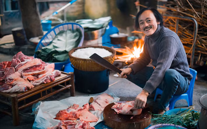Giang còi tâm sự, vào mỗi dịp Tết anh thường tự tay gói bánh chưng.