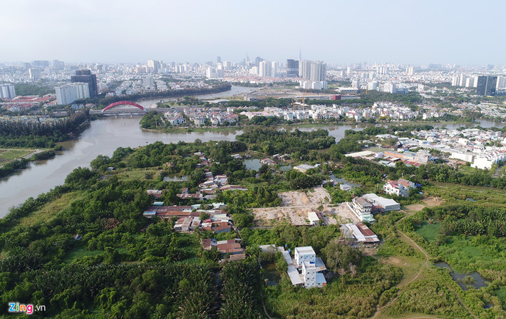 Khu vực giáp ranh giữa Rạch Ông Lớn và Rạch Đĩa hiện có hàng trăm căn nhà chưa giải tỏa.