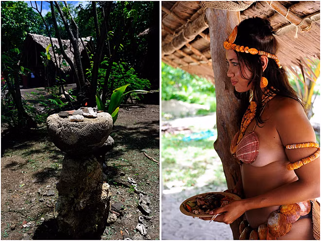 Những người phụ nữ cũng được giao cho những công việc nhẹ nhàng như chuẩn bị đồ ăn, gói ghém đồ ăn và cầm cây để xua đuổi côn trùng.